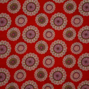 RED FLORAL 'SPRINGHILL PICNIC' LIBERTY LAWN COTTON POCKET SQUARE HANDKERCHIEF