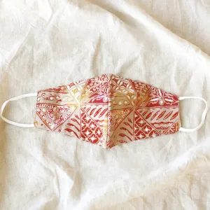 RED JAVA Triple Layer Vintage Batik Face Mask with Waterproof Filter
