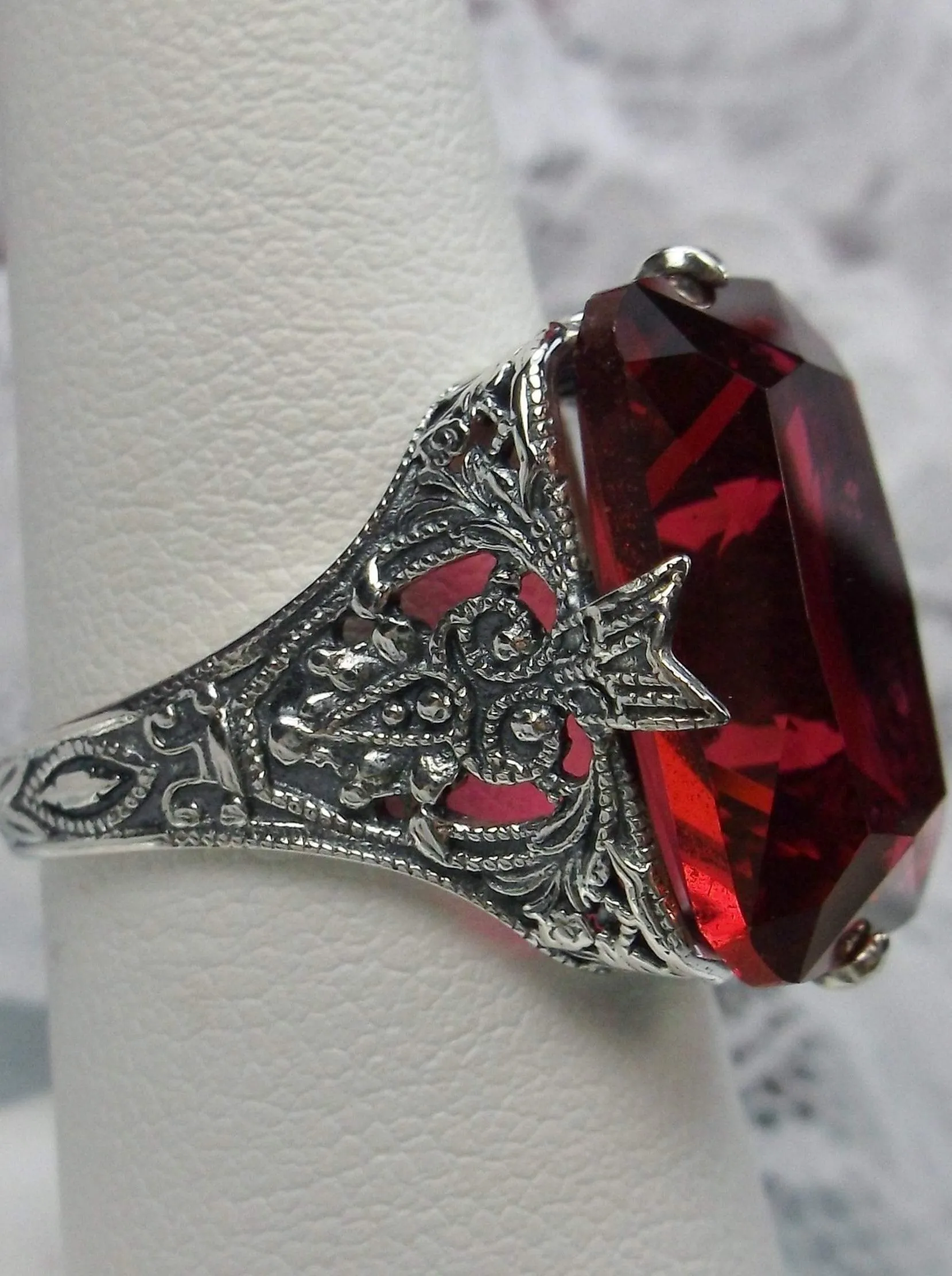 Red Ruby Ring, Size 5.5, Vintage Jewelry #D202 - Ready to Ship