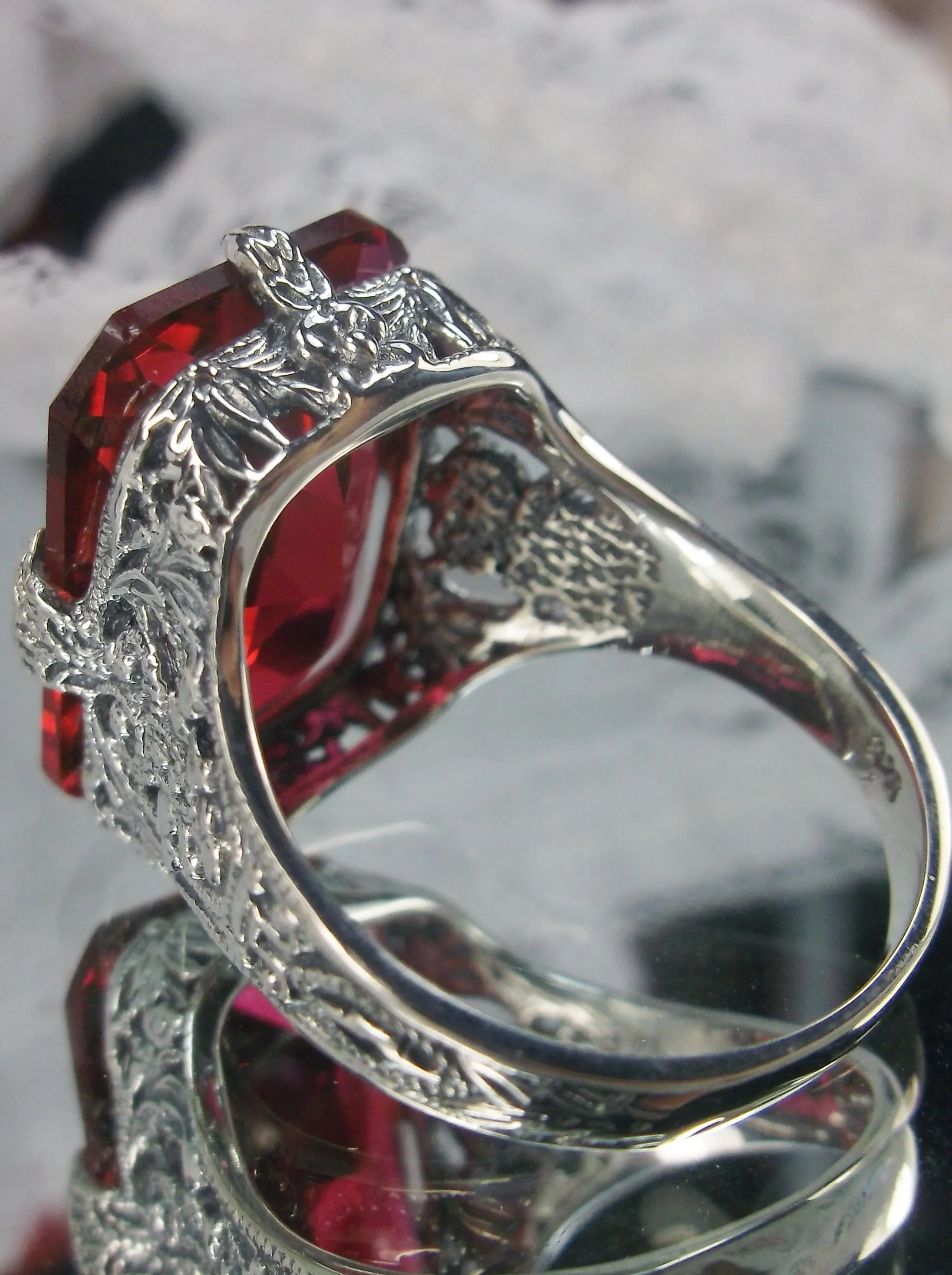 Red Ruby Ring, Size 5.5, Vintage Jewelry #D202 - Ready to Ship