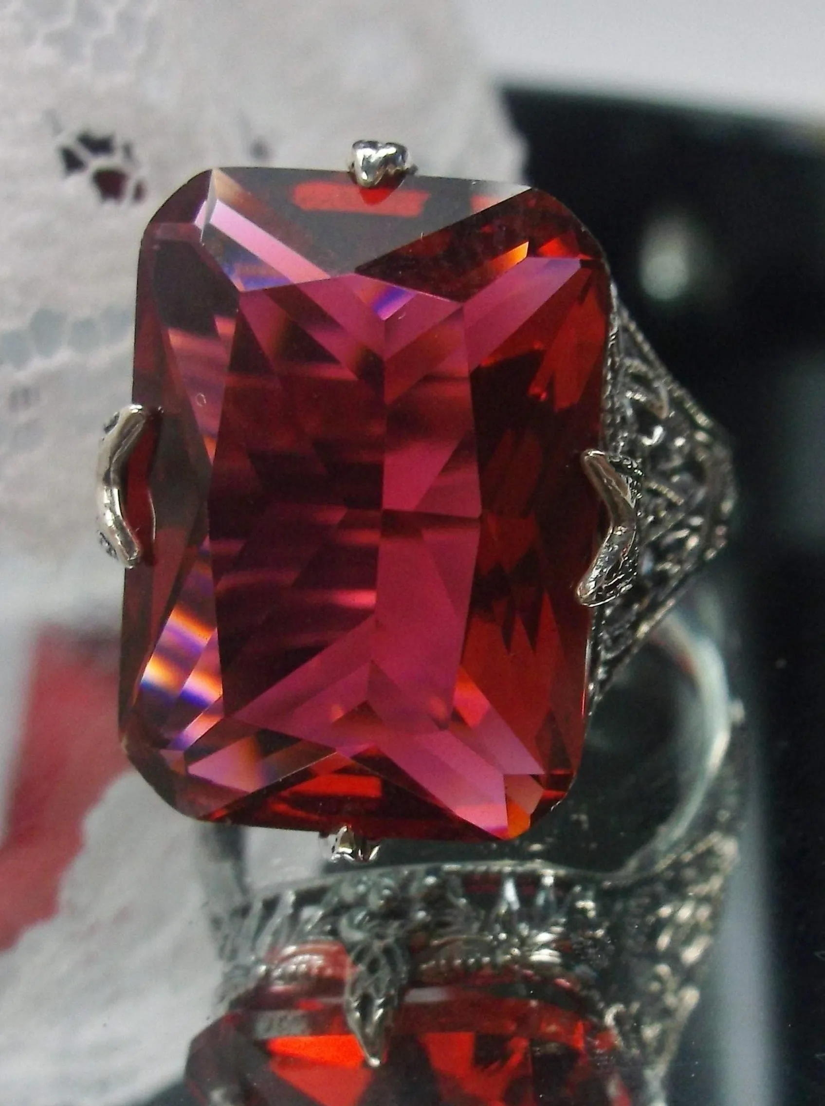 Red Ruby Ring, Size 5.5, Vintage Jewelry #D202 - Ready to Ship