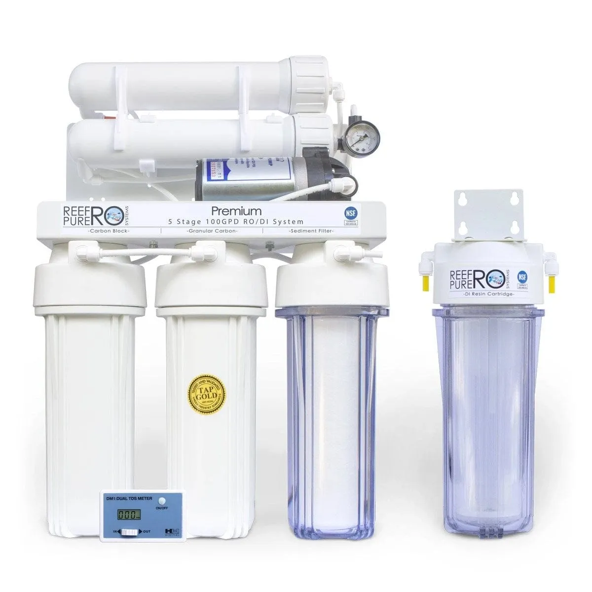 Reef Pure RO 5 Stage 100 GDP Premium   Boosted RO/DI System