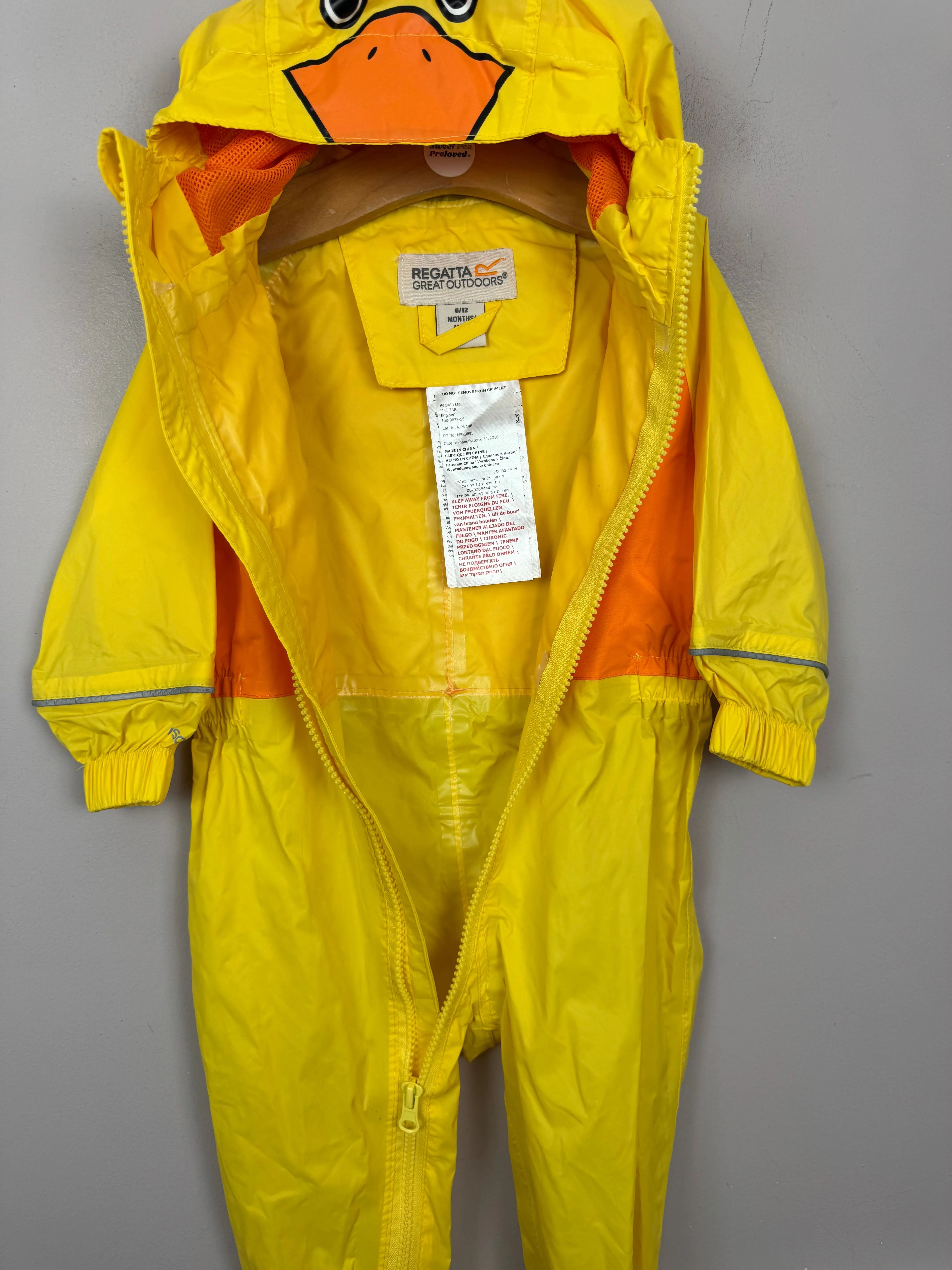 Regatta Little Chick Waterproof Splashsuit 6-12m