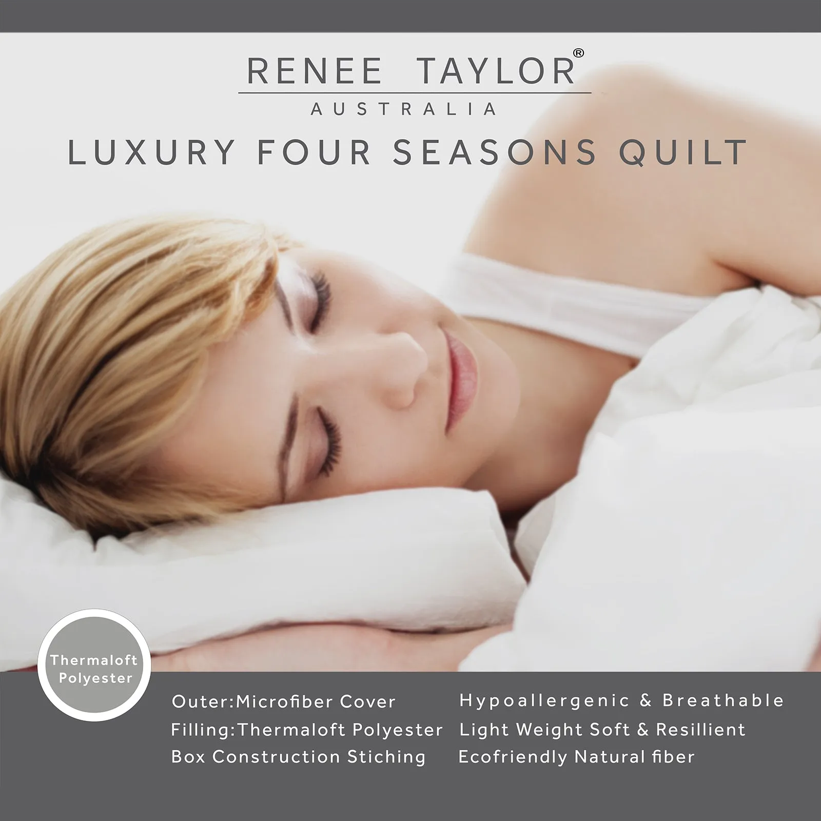 Renee Taylor 400 GSM Luxury All Season Thermaloft Microfiber Quilt