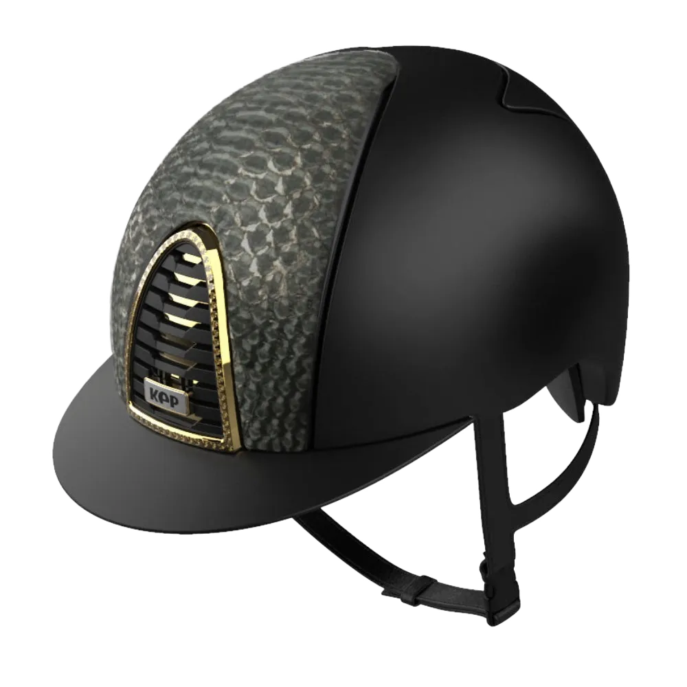 Riding Helmet Cromo 2.0 Gold Laminated Python by KEP