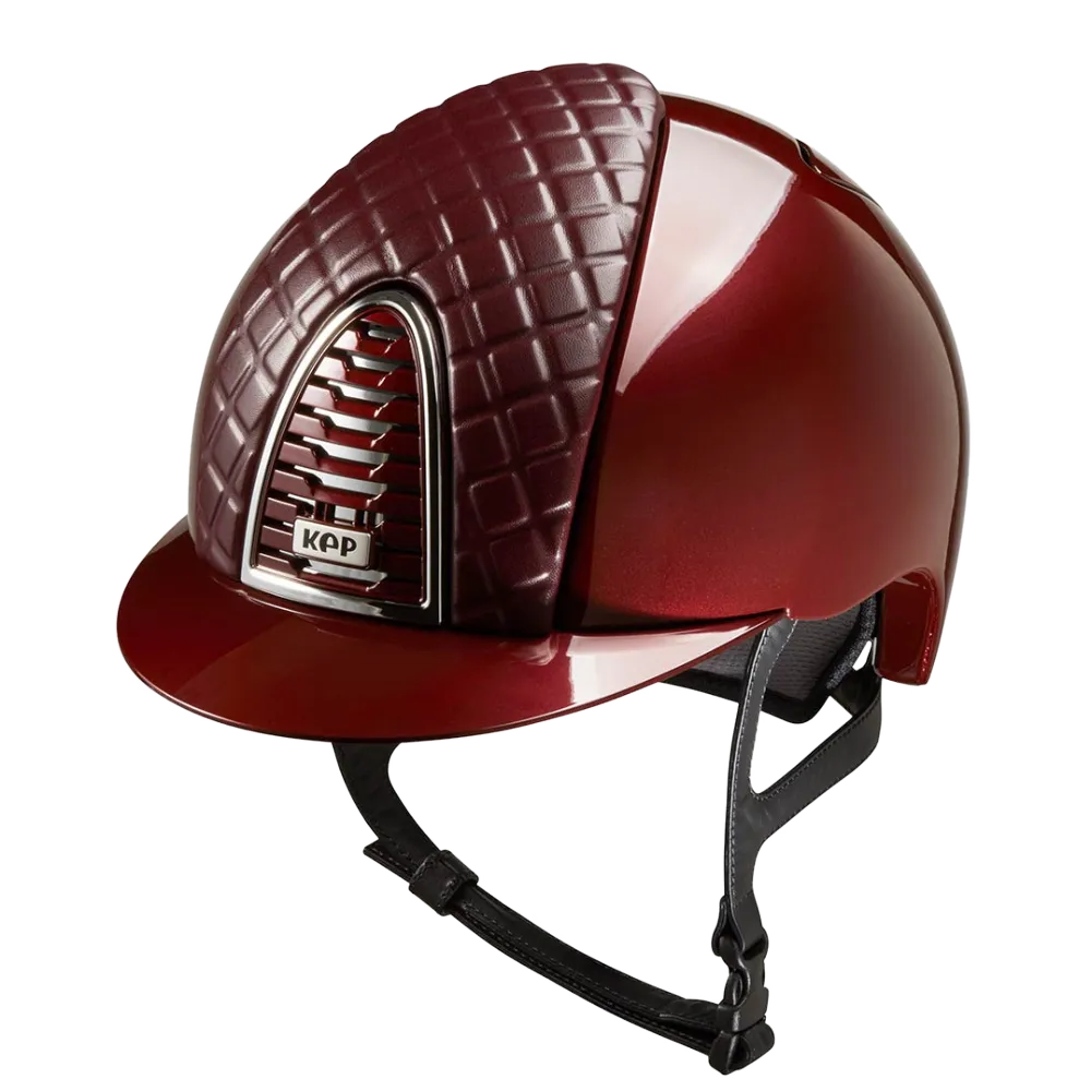 Riding Helmet Cromo 2.0 Metal - Burgundy Milano Leather Front by KEP