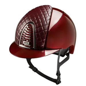 Riding Helmet Cromo 2.0 Metal - Burgundy Milano Leather Front by KEP
