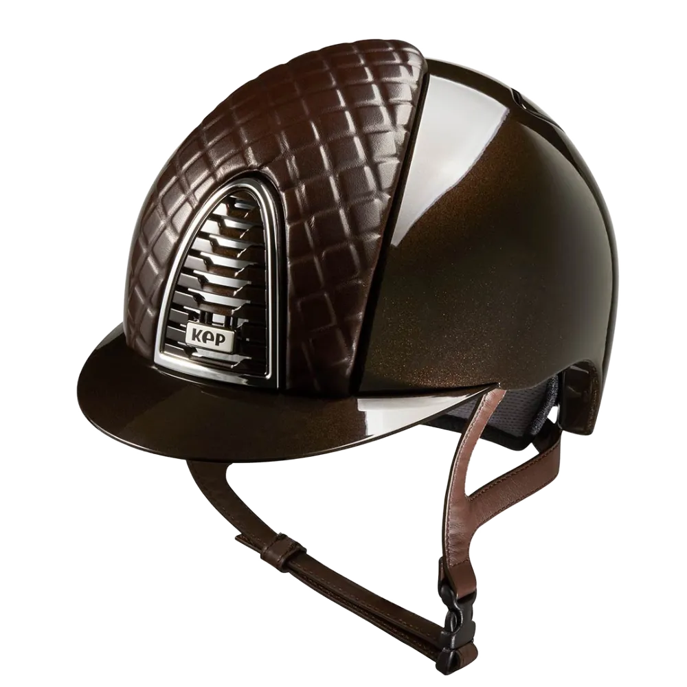 Riding Helmet Cromo 2.0 Polish - Brown Milano Leather Front by KEP