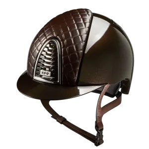 Riding Helmet Cromo 2.0 Polish - Brown Milano Leather Front by KEP