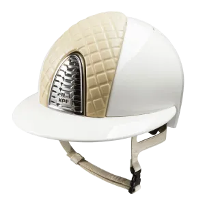 Riding Helmet Cromo 2.0 Polish Polo - White Milano Leather Front by KEP
