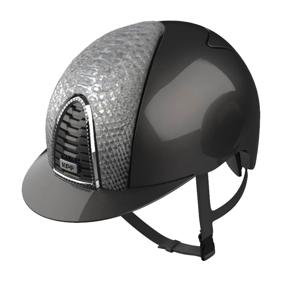 Riding Helmet Cromo 2.0 Silver Laminated Python by KEP