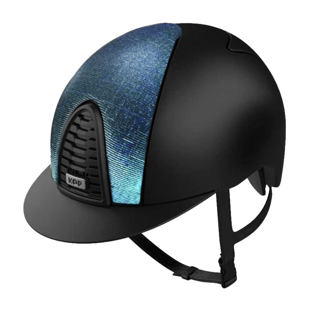 Riding Helmet Cromo 2.0 Textile Black - Galassia Blue Front by KEP