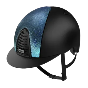 Riding Helmet Cromo 2.0 Textile Black - Galassia Blue Front by KEP