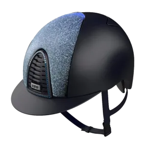 Riding Helmet Cromo 2.0 Textile Navy with Galassia Front & Swarovski Frame by KEP