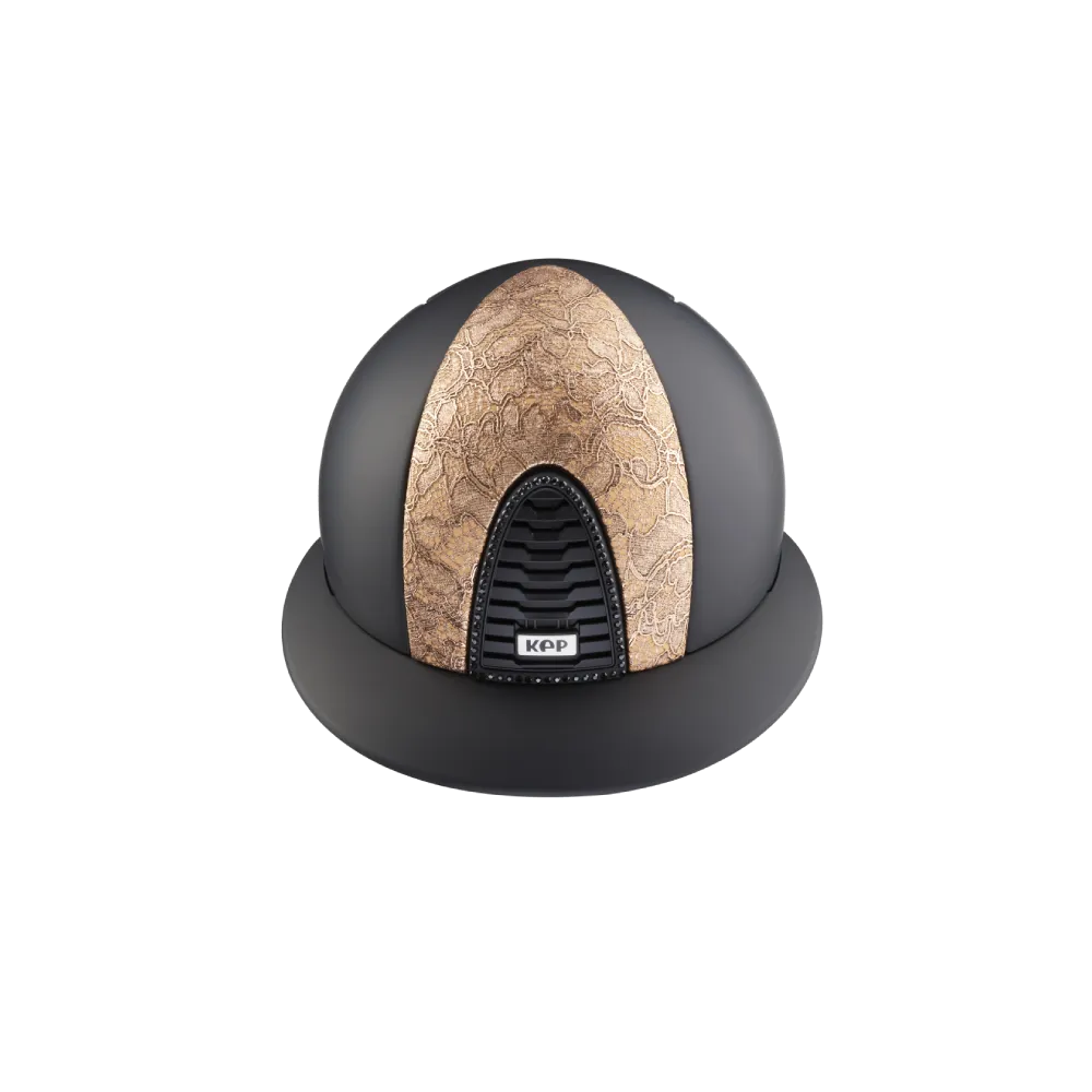 Riding Helmet Cromo 2.0 Textile Polo & Swarovski Frame - Rosegold Lace by KEP