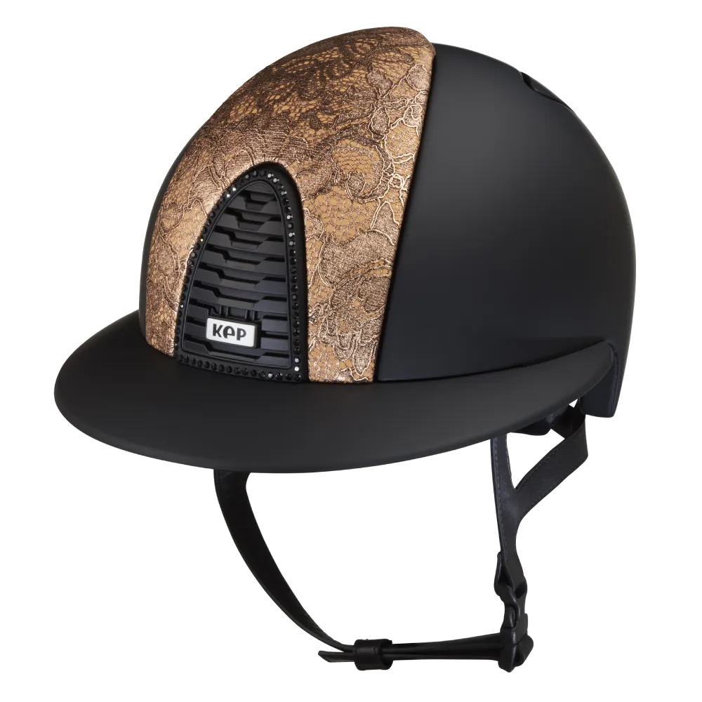 Riding Helmet Cromo 2.0 Textile Polo & Swarovski Frame - Rosegold Lace by KEP