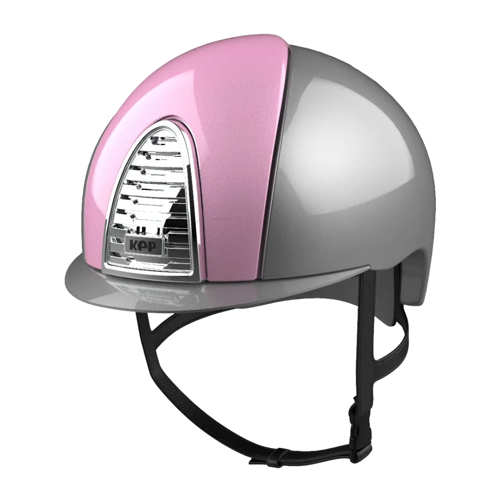 Riding Helmet Cromo 2.0 XC Polish Light Grey & Pink by KEP