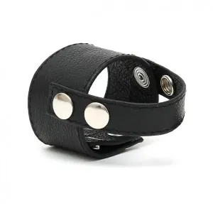 Rimba Leather Cock Ring with Adjustable Straps and Press Studs