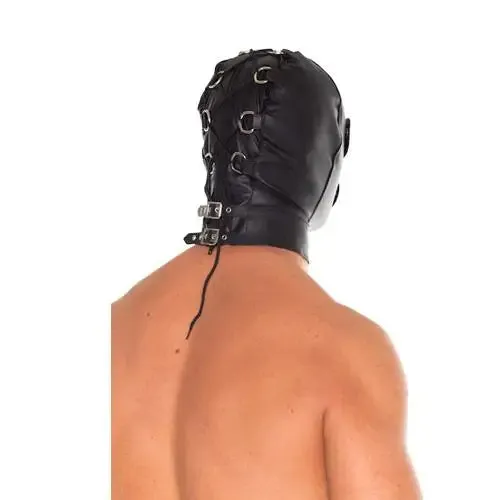 Rimba Leather Full Face Mask with Detachable Blinkers and Zip