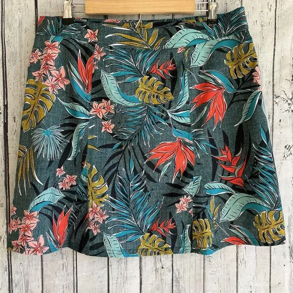 Rip Skirt Hawaii Womens Wrap Skirt Size XL Length 2 Vintage Bali Jungle Print