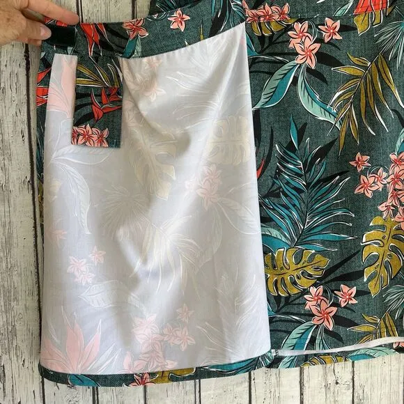 Rip Skirt Hawaii Womens Wrap Skirt Size XL Length 2 Vintage Bali Jungle Print