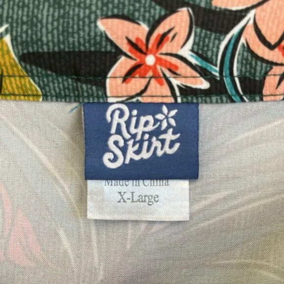 Rip Skirt Hawaii Womens Wrap Skirt Size XL Length 2 Vintage Bali Jungle Print