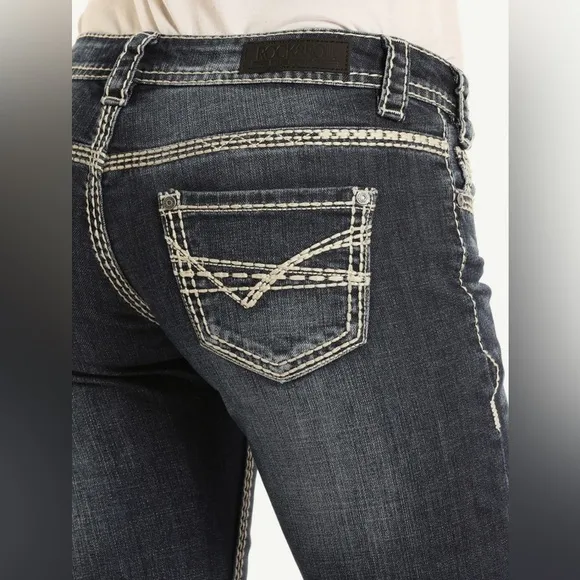 ROCK &amp; ROLL DENIM Women’s Bootcut Riding Jeans size 28W X 36L vintage wash