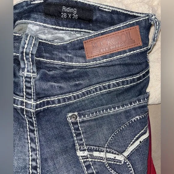 ROCK &amp; ROLL DENIM Women’s Bootcut Riding Jeans size 28W X 36L vintage wash