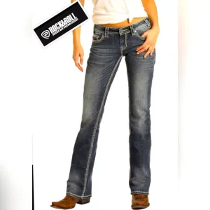 ROCK &amp; ROLL DENIM Women’s Bootcut Riding Jeans size 28W X 36L vintage wash
