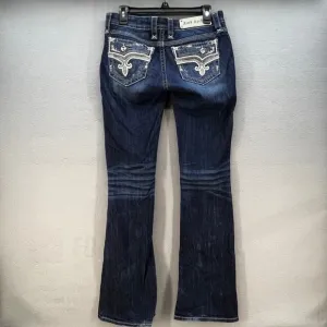 Rock Revival Jeans Women's 27 (2) Dark Blue Betty Bootcut Embellished Blingy