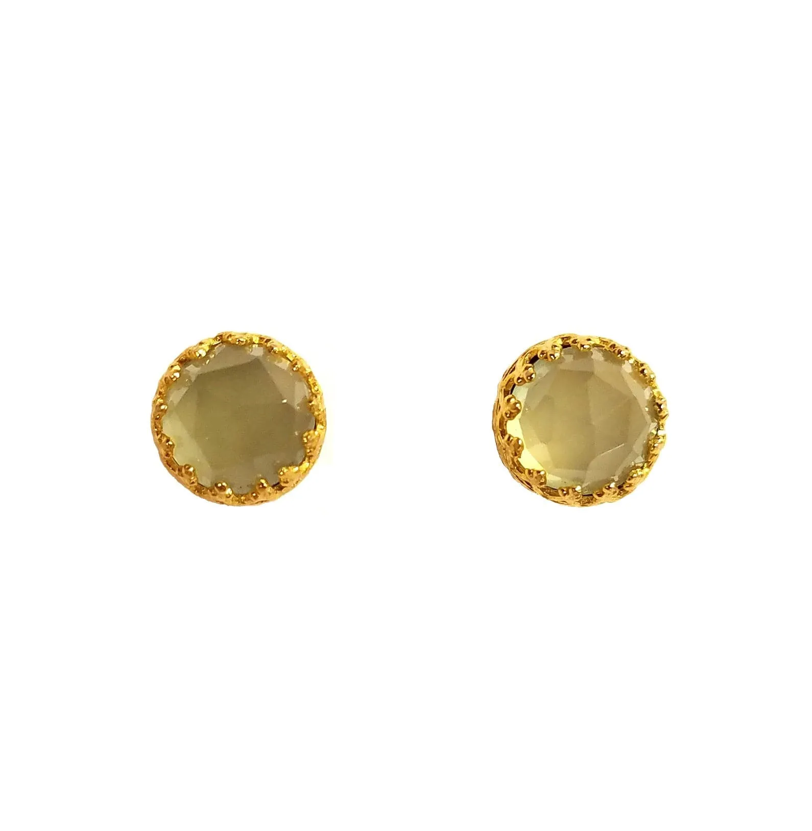 Rococo Peridot Quartz Gemstone Earrings