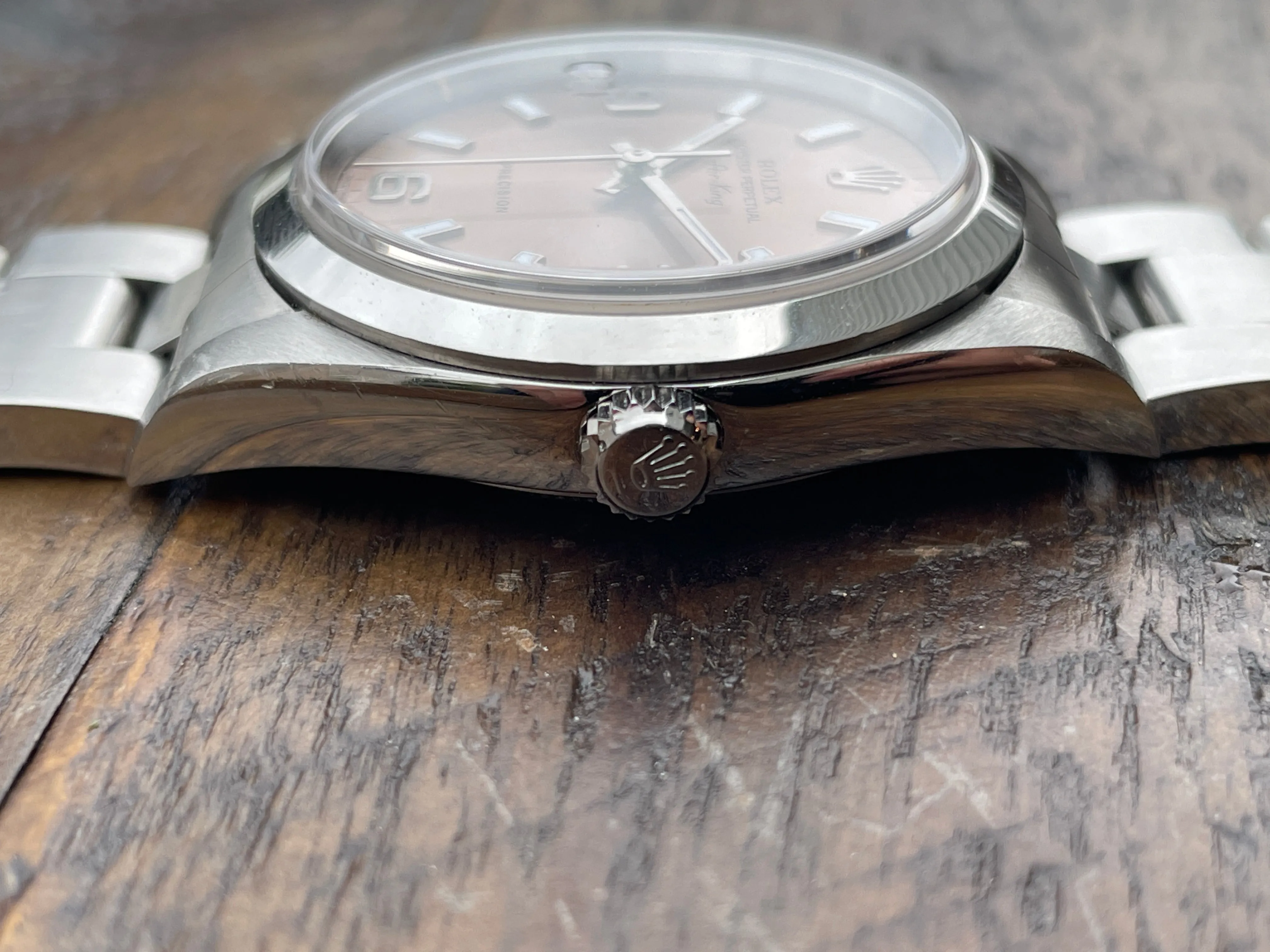 Rolex Air King - 14000 - Salmon w/ Original Papers.