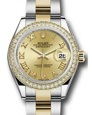 Rolex Datejust 28MM 279383 Champagne Roman Diamond Bezel Yellow Gold & Stainless Steel Oyster - NEW 2021