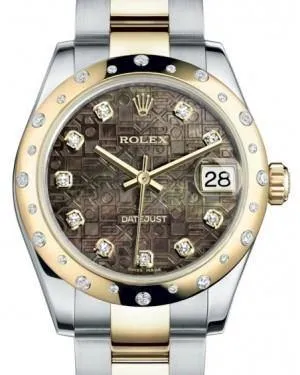Rolex Datejust 31 Lady Midsize Yellow Gold/Steel Black Mother of Pearl Jubilee Diamond Dial & Diamond Set Domed Bezel Oyster Bracelet 178343