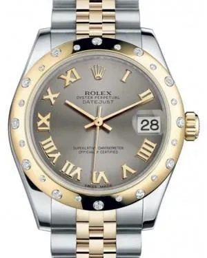 Rolex Datejust 31 Lady Midsize Yellow Gold/Steel Steel Roman Dial & Diamond Set Domed Bezel Jubilee Bracelet 178343