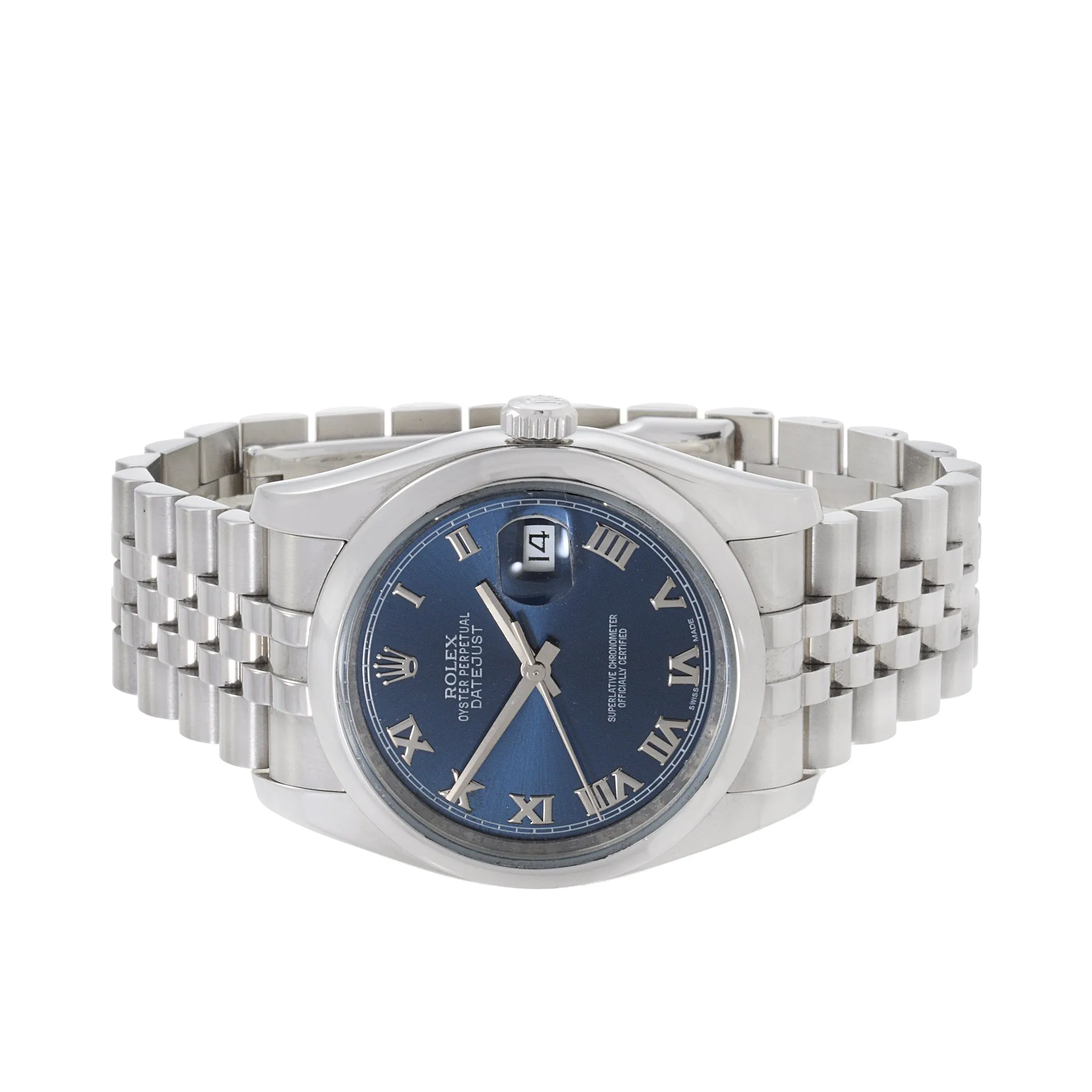 Rolex Datejust 36 Blue Roman Dial Reference 116200
