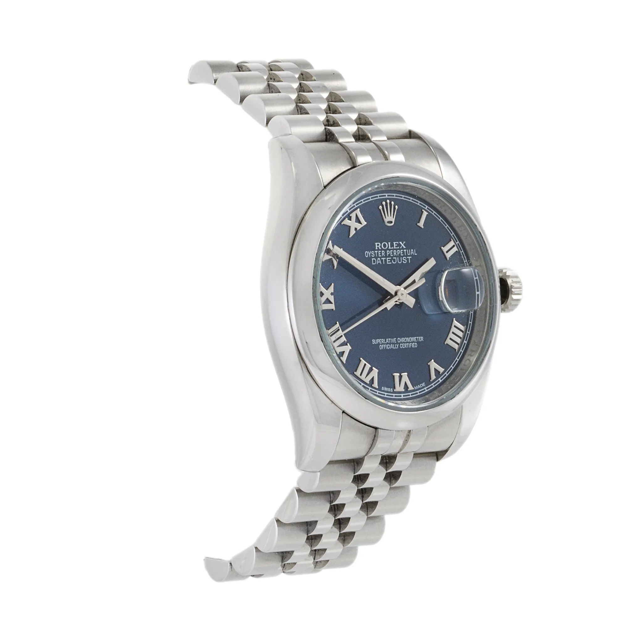 Rolex Datejust 36 Blue Roman Dial Reference 116200