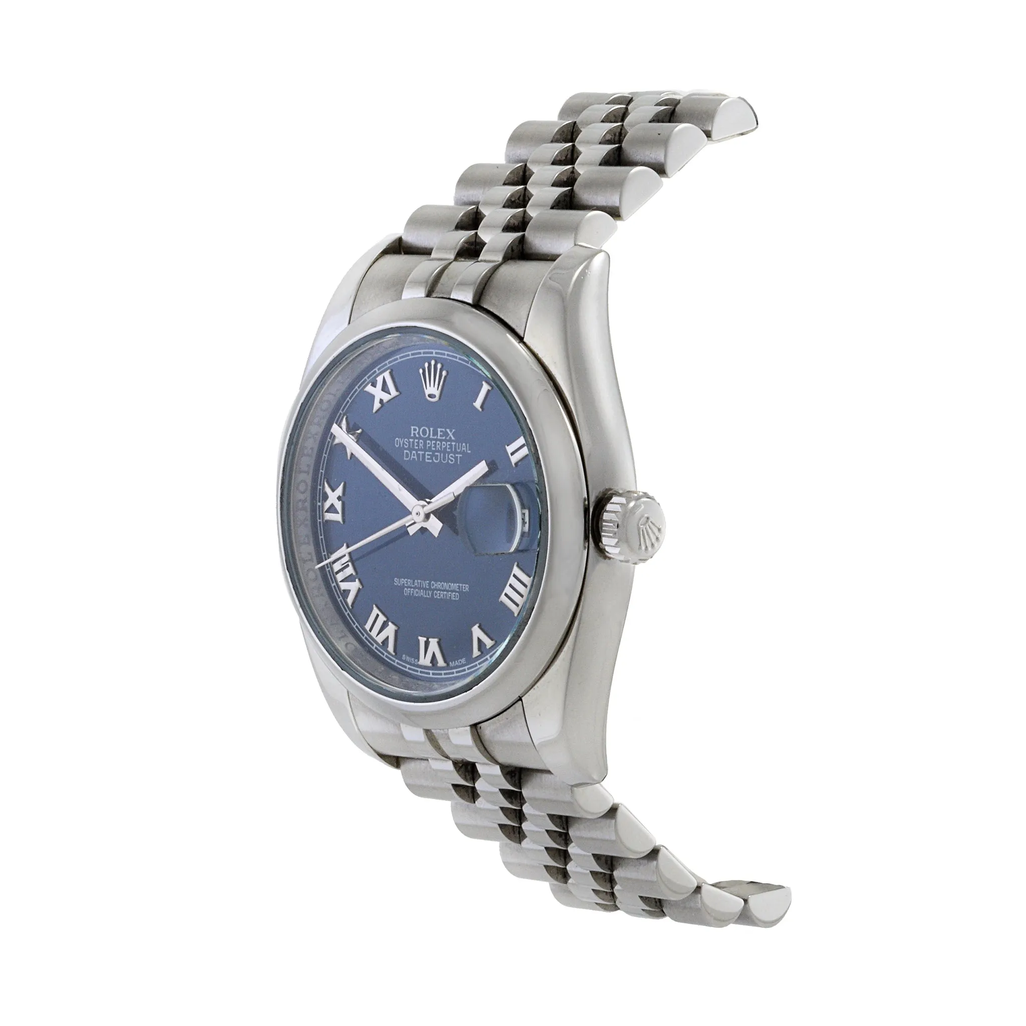 Rolex Datejust 36 Blue Roman Dial Reference 116200