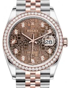 Rolex Datejust 36 Rose Gold/Steel Chocolate Jubilee Diamond Dial & Diamond Bezel Jubilee Bracelet 126281RBR