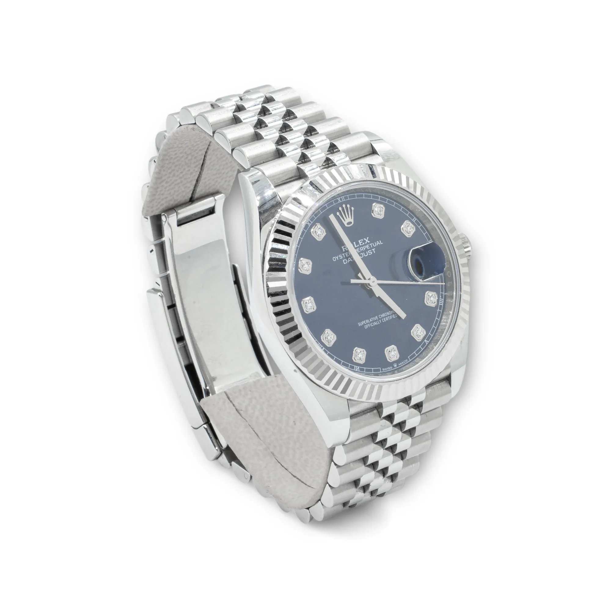Rolex Datejust 41MM Blue Diamond Steel Diamond Dial and White Gold Jubilee Watch 126334