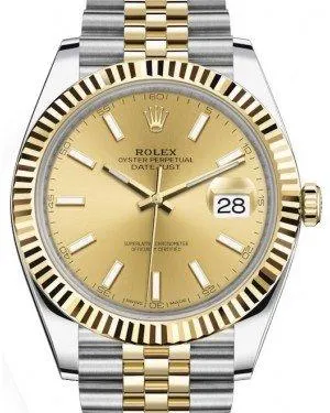 Rolex Datejust 41mm Two Tone Champagne Index Jubilee 126333