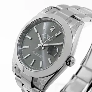 Rolex Datejust II 41mm Stainless Steel Rhodium Index Dial & Smooth Bezel 126300