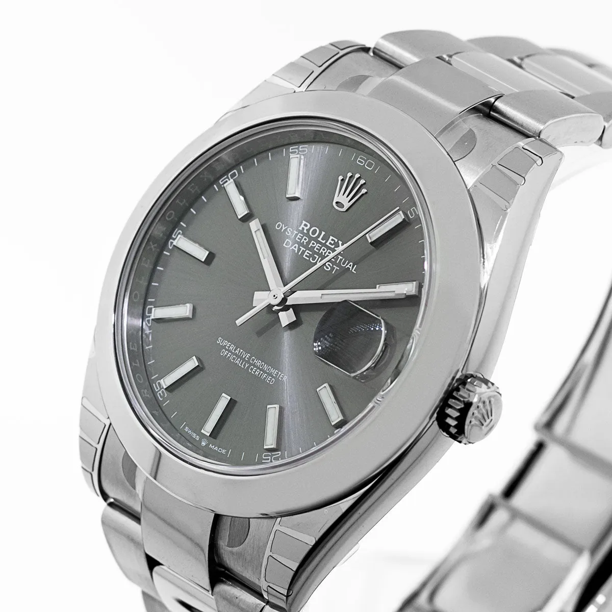 Rolex Datejust II 41mm Stainless Steel Rhodium Index Dial & Smooth Bezel 126300