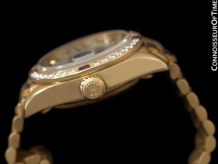 Rolex Ladies President Datejust Crown Collection, Ref. 79068 - 18K Gold & Factory Diamonds & Rubies