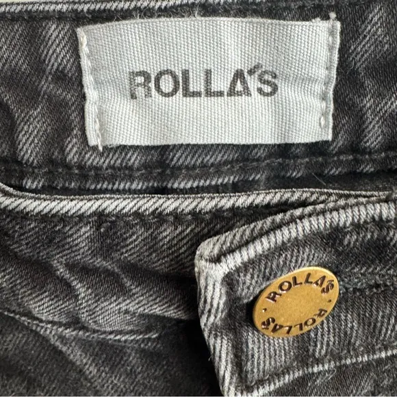 Rolla’s Original High Rise Straight Leg Jeans Washed Black Minimal