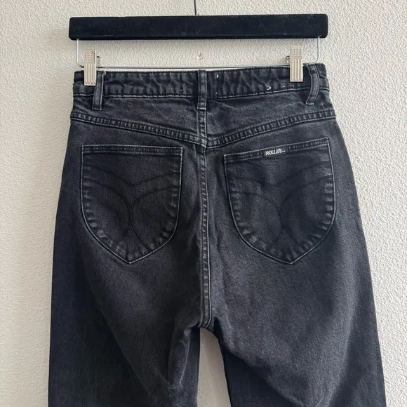 Rolla’s Original High Rise Straight Leg Jeans Washed Black Minimal