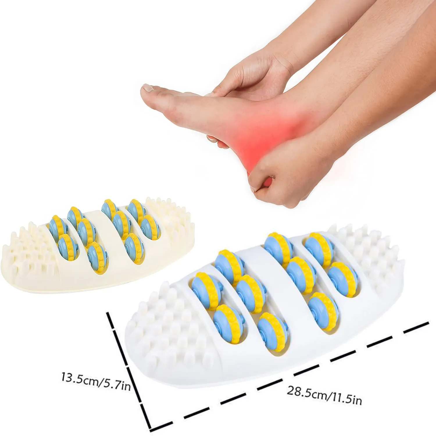 Roller Foot Massager - simple but effective mechanical roller foot massager to relieve tired feet. Also helps with plantar fasciitis, foot and heel pain. Great Circulation Booster!