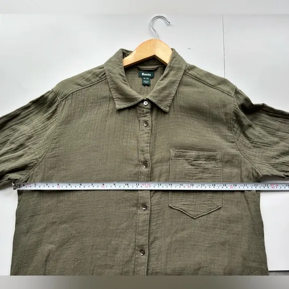 Roots organic Cotton Gauze Shirt Dress green xl