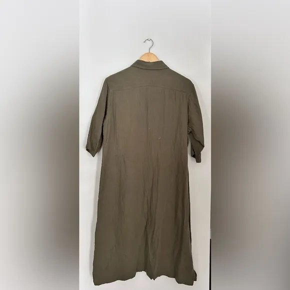 Roots organic Cotton Gauze Shirt Dress green xl