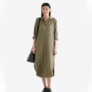 Roots organic Cotton Gauze Shirt Dress green xl